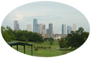 Die Skyline von Houston, TX